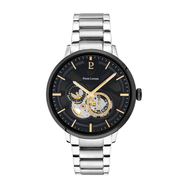 pierre-lannier-trio-automatique-montre-acier-inoxydable-42-mm-tanche-5-atm image 1
