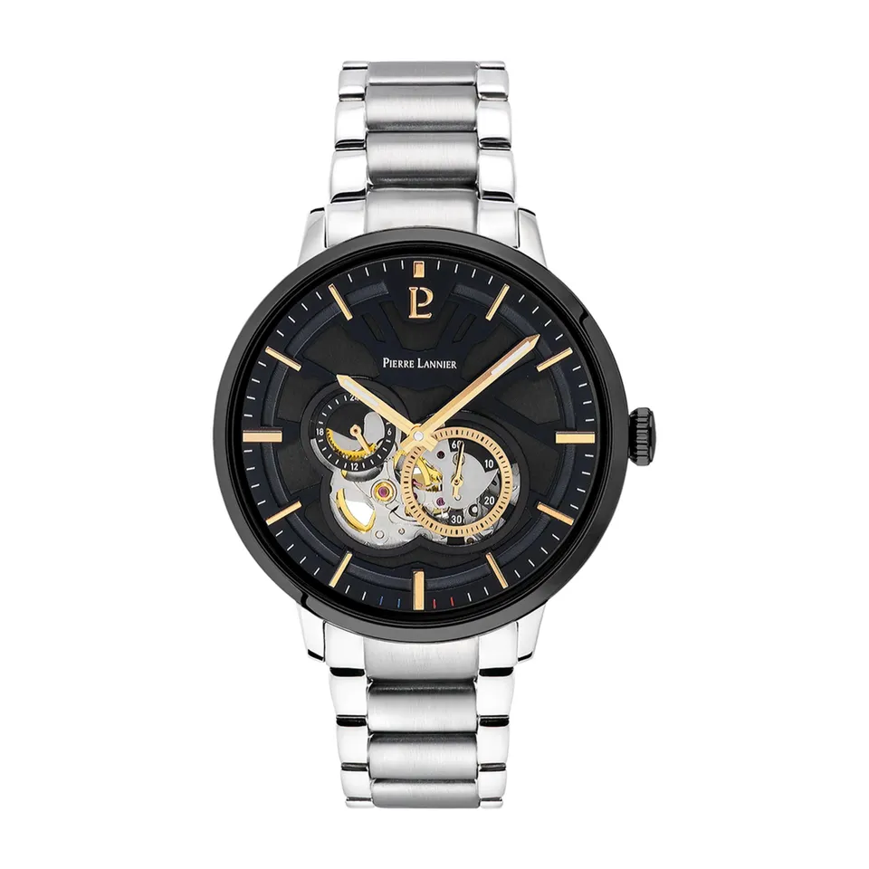 pierre-lannier-trio-automatique-montre-acier-inoxydable-42-mm-tanche-5-atm image 1