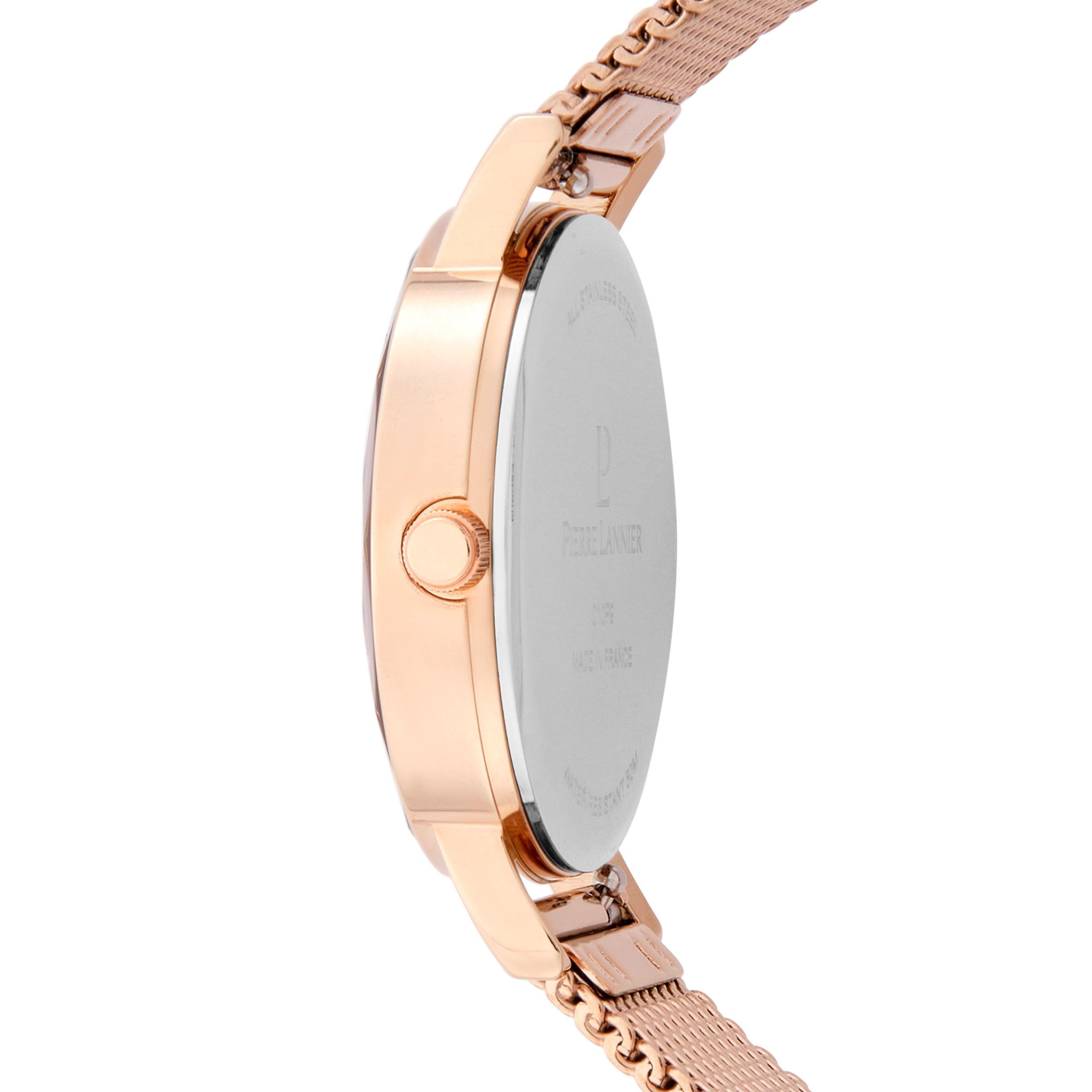 pierre-lannier-multiples-montre-femme-quartz-cadran-vert-bracelet-milanais-or-ro image 2