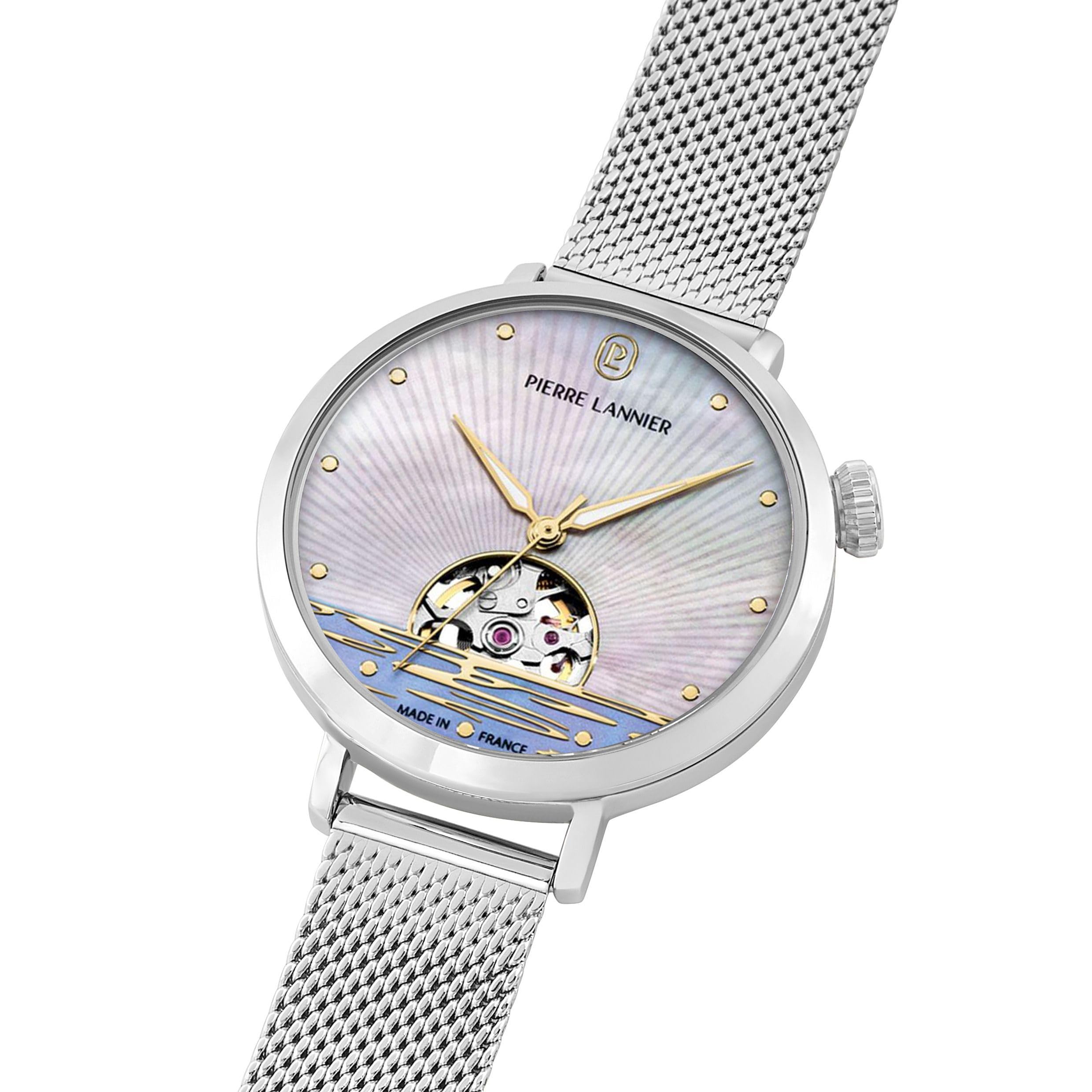 pierre-lannier-australe-montre-automatique-c-ur-ouvert-35-mm-acier-blanc-3-atm image 2