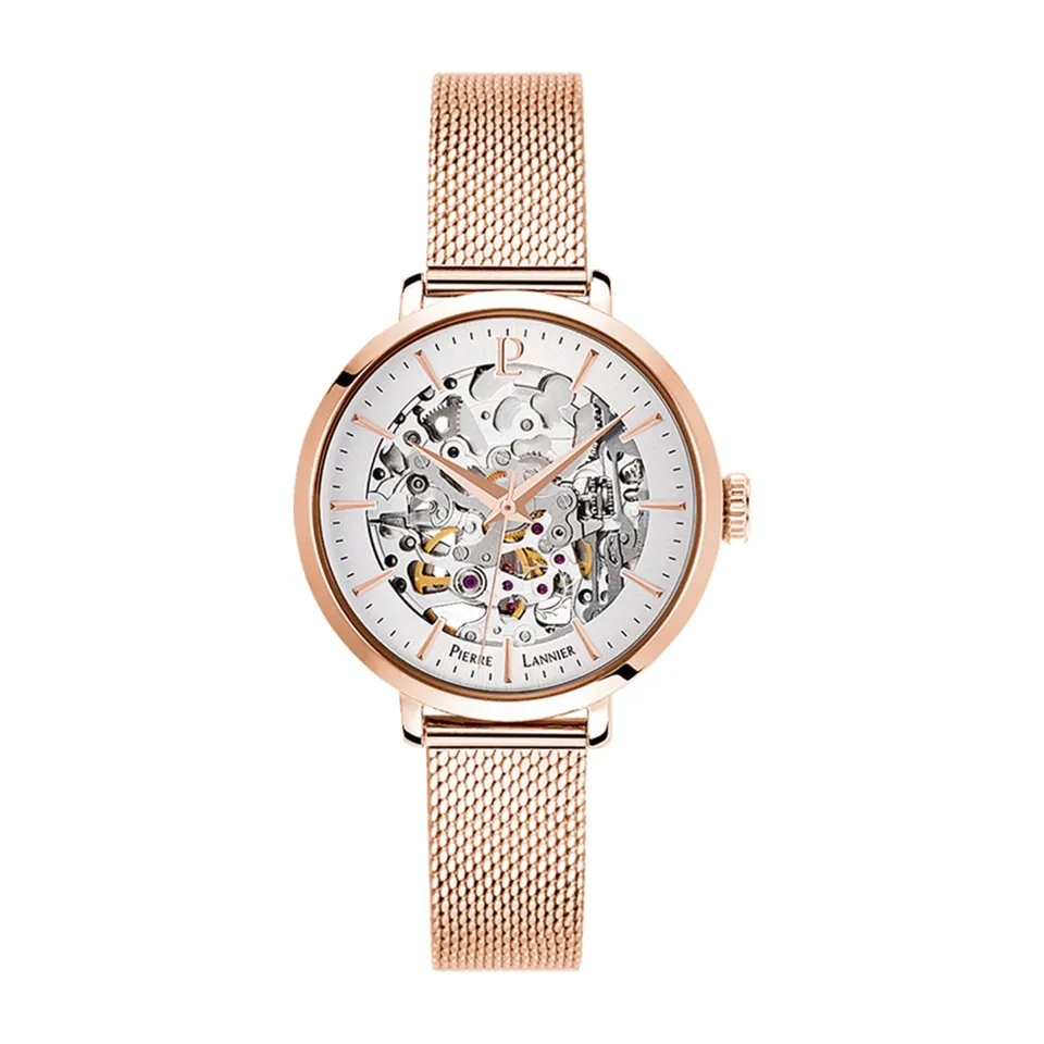 pierre-lannier-313b928-montre-femme-automatique-acier-rose-35-mm image 1