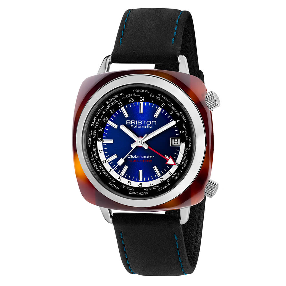 briston-clubmaster-classic-bracelet-cuir-vintage-20-mm-noir-bleu image 4