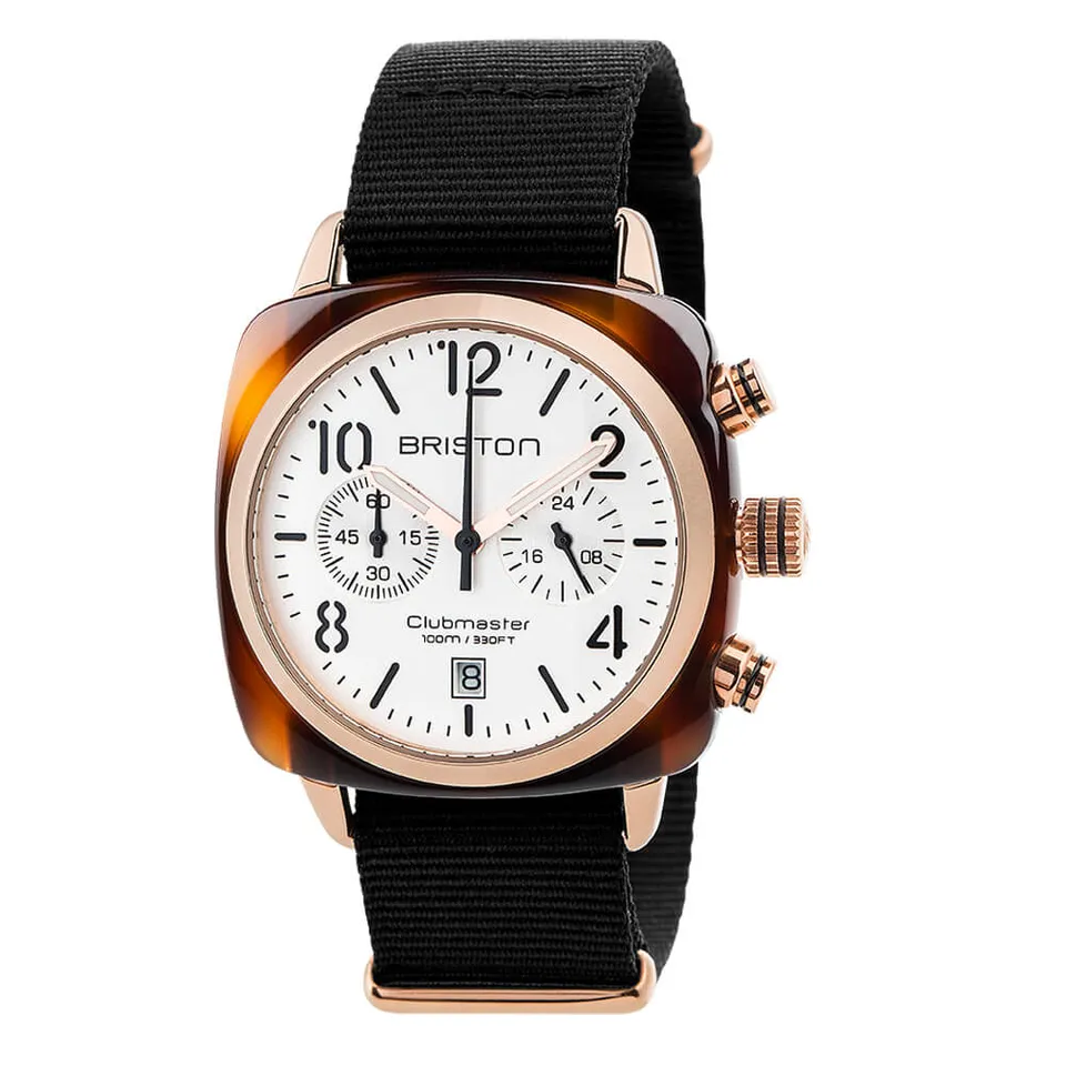briston-clubmaster-classic-chrono-40-mm-rose-gold-blanc image 1