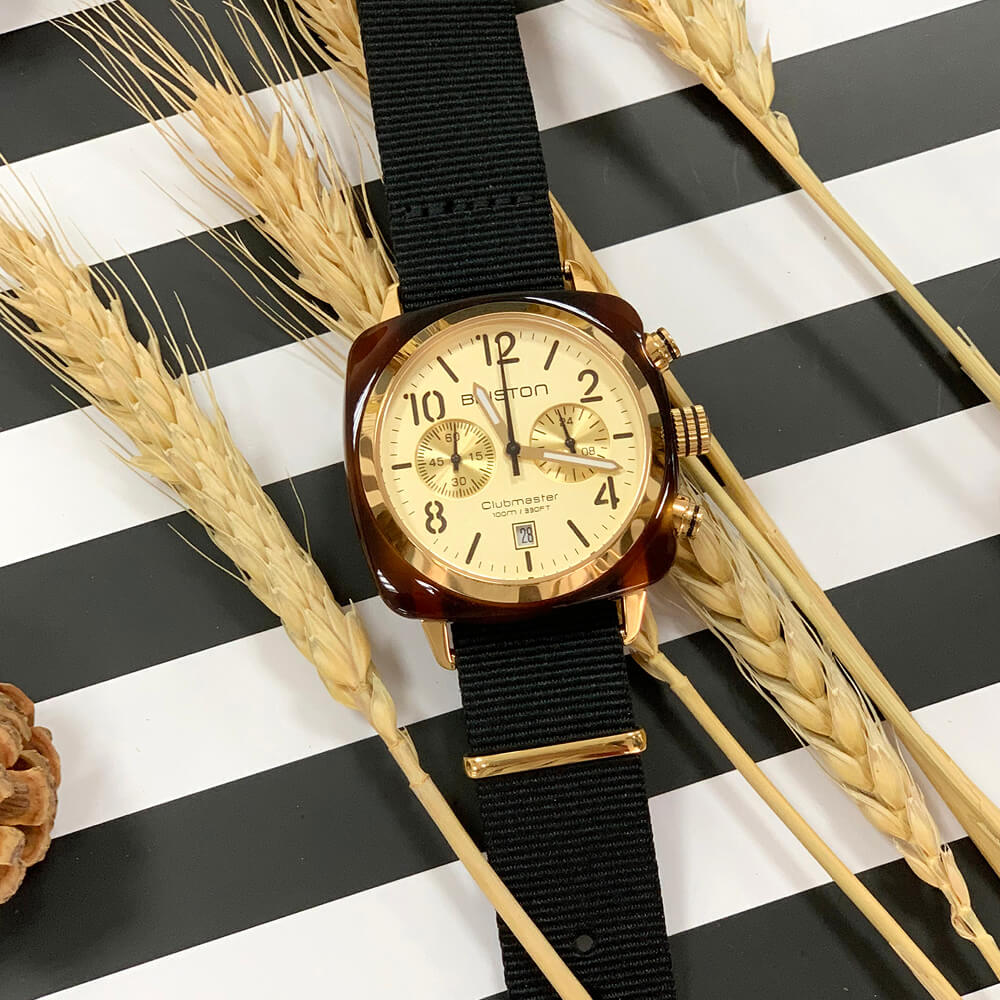briston-clubmaster-classic-chrono-40-mm-gold-cadran-champagne image 2