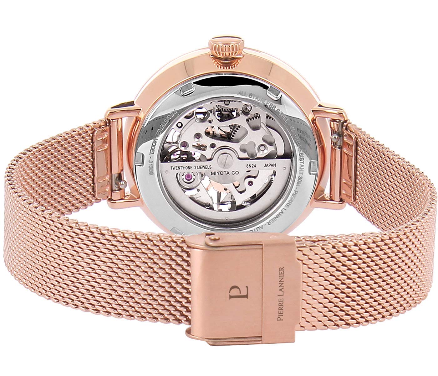 pierre-lannier-313b938-montre-femme-automatique-35-mm-acier-rose image 4