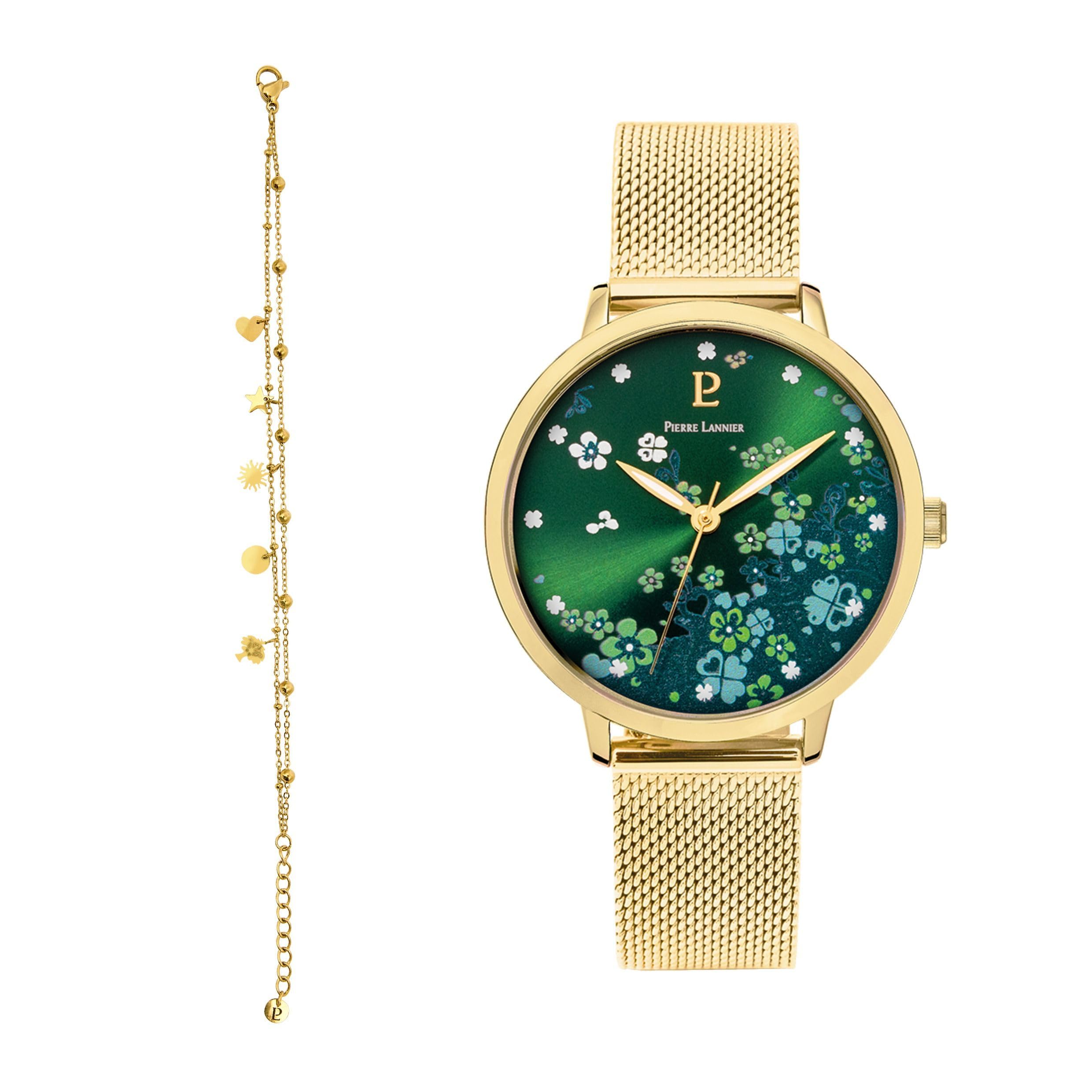 pierre-lannier-tallia-montre-femme-quartz-36-mm-acier-dor-cadran-vert-3-atm image 3