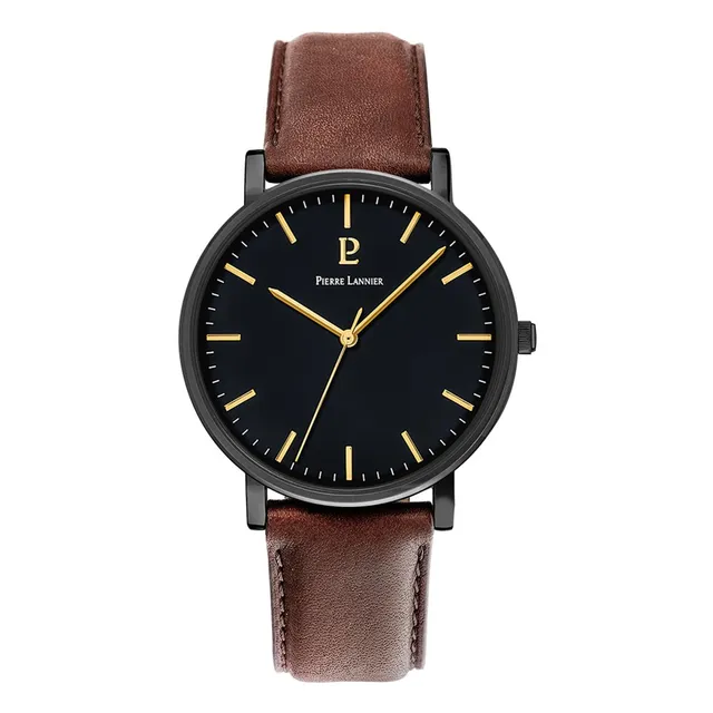 pierre-lannier-218f434-montre-homme-quartz-bracelet-cuir-vert image 1