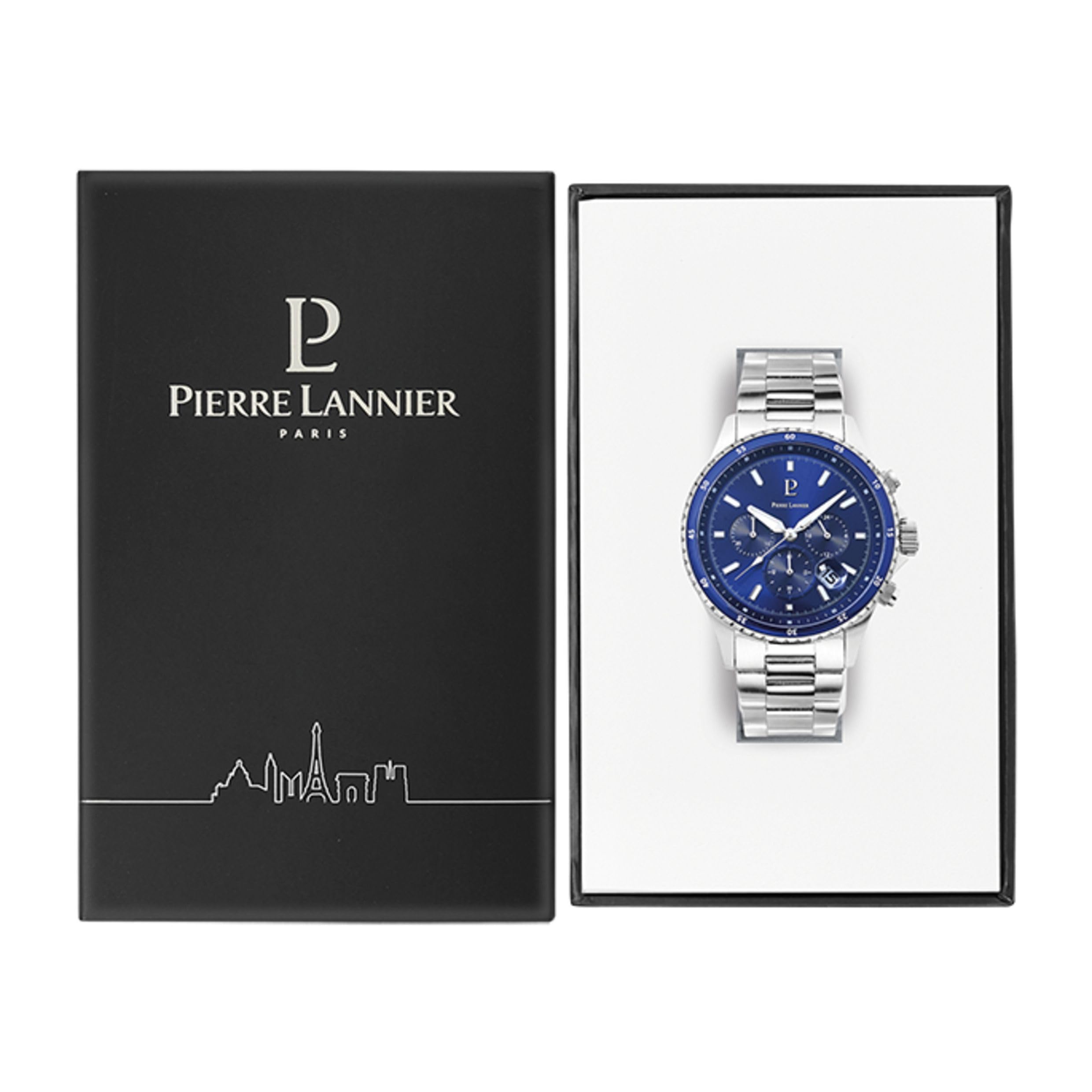pierre-lannier-cronos-chronographe-bleu-43-5-mm-acier-10-atm-montre-quartz image 5