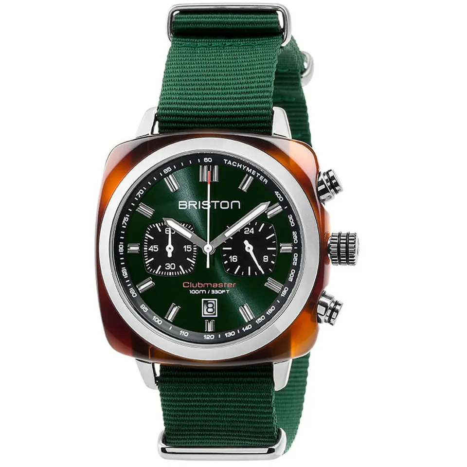 briston-clubmaster-sport-chrono-42-mm-vert-anglais image 1