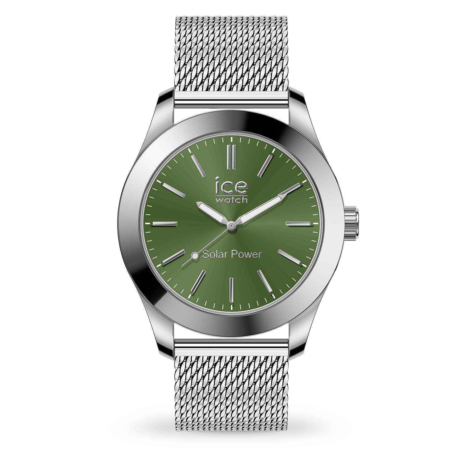 ice-watch-ice-steel-solar-montre-solaire-silver-green image 1