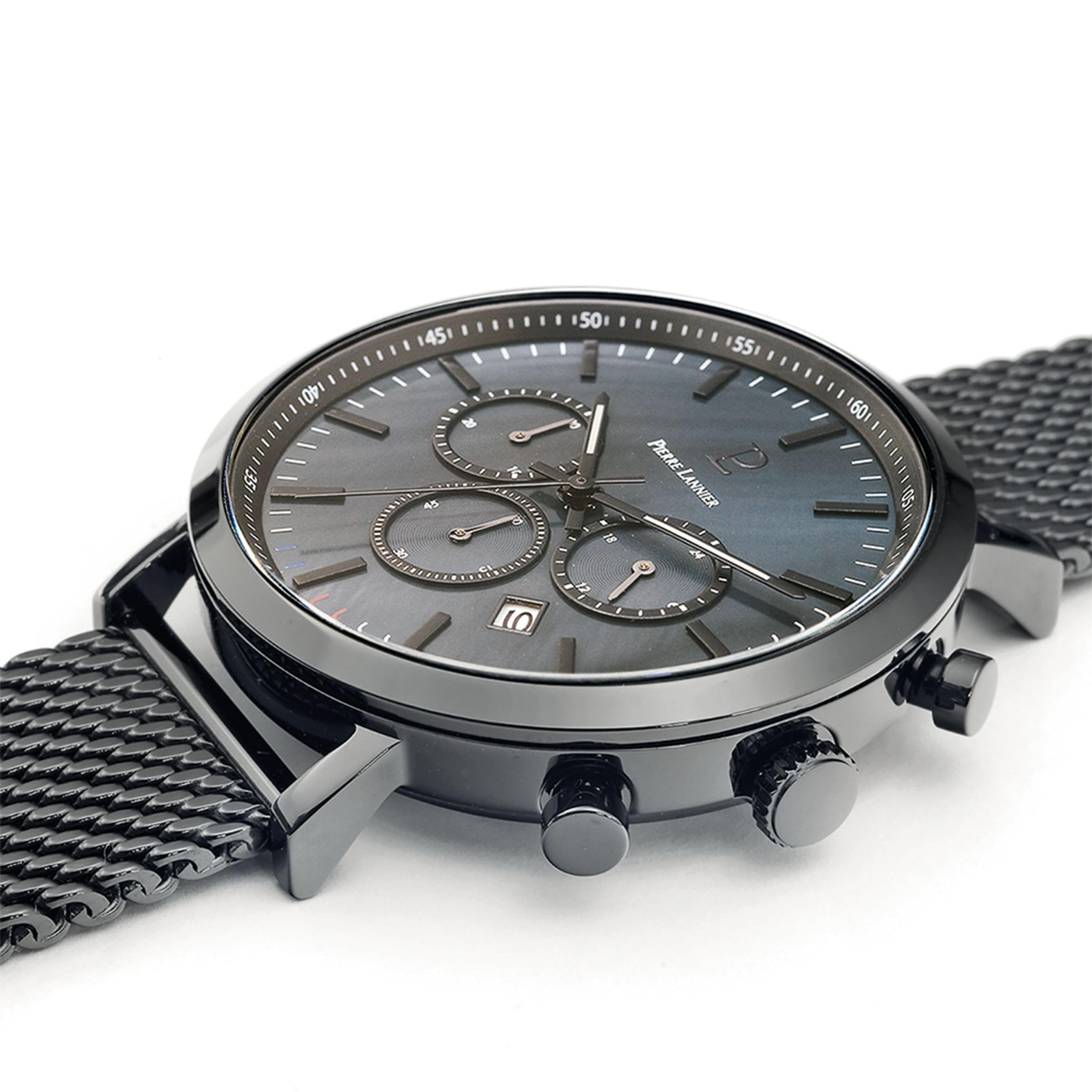 pierre-lannier-chronographe-baron-43-mm-acier-inoxydable-5-atm-montre-quartz image 2