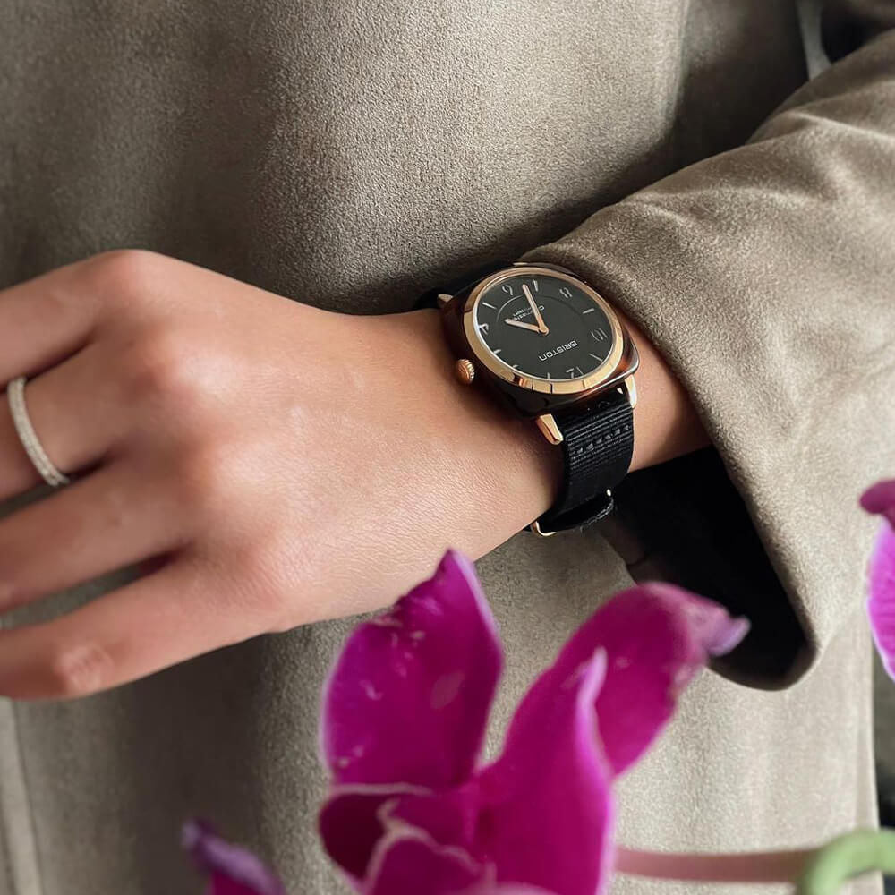 briston-clubmaster-chic-36-mm-quartz-dor-rose-noir image 2