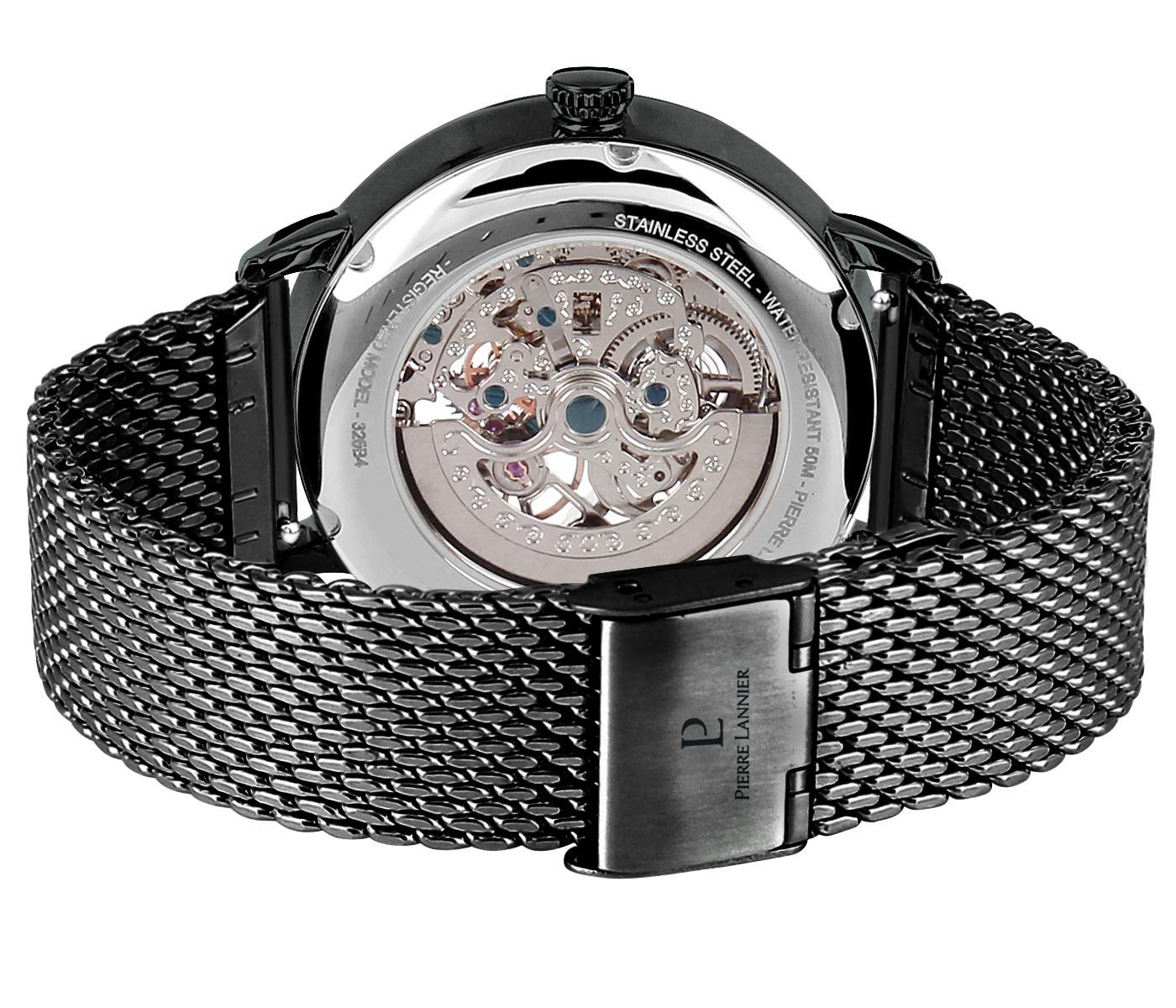 pierre-lannier-326b438-montre-homme-automatique-acier-noir-cadran-noir image 4