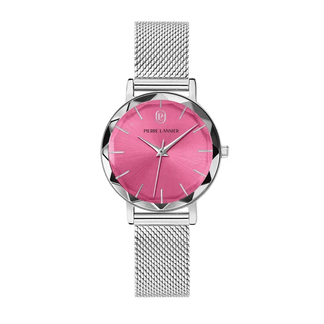 pierre-lannier-multiples-009m651-montre-femme-rose-glamour-verre-facett image 1