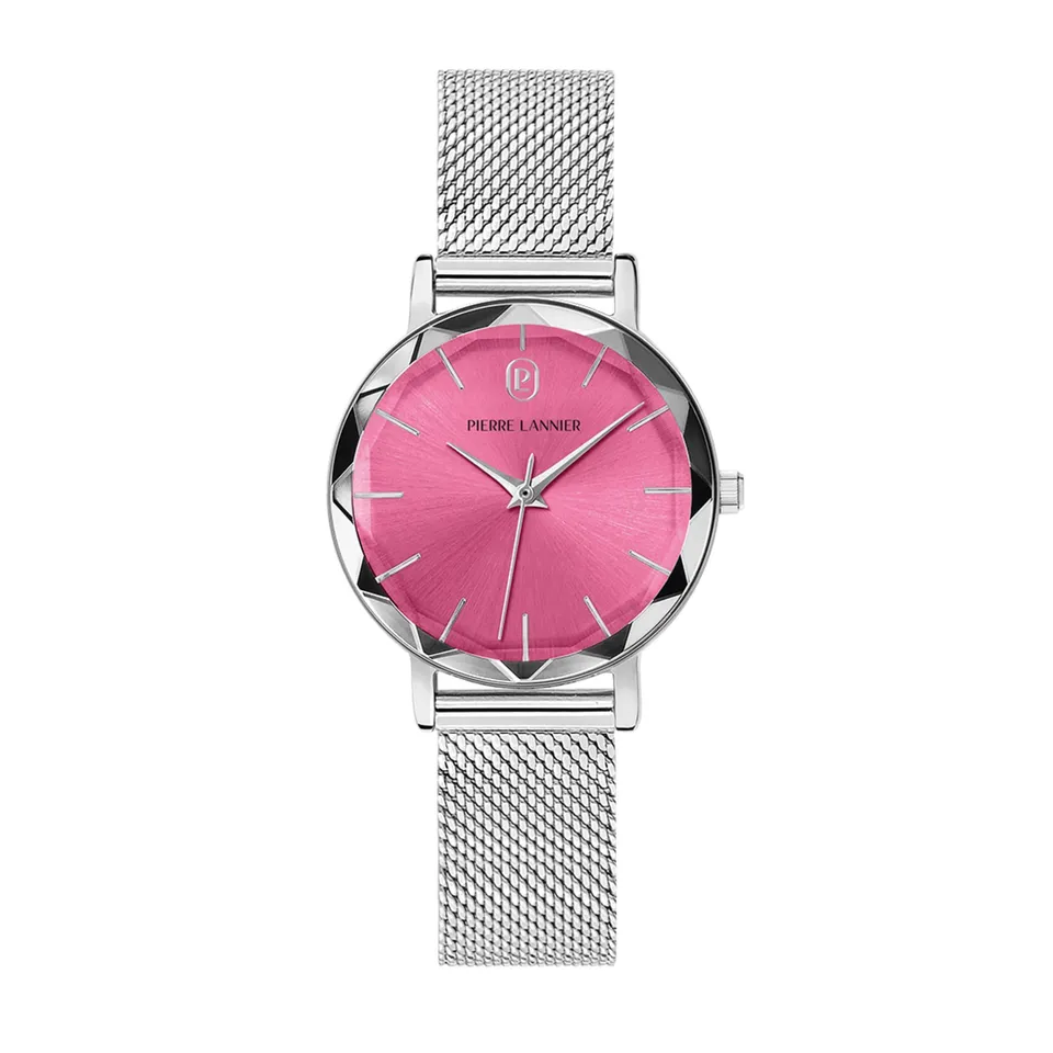 pierre-lannier-multiples-009m651-montre-femme-rose-glamour-verre-facett image 1