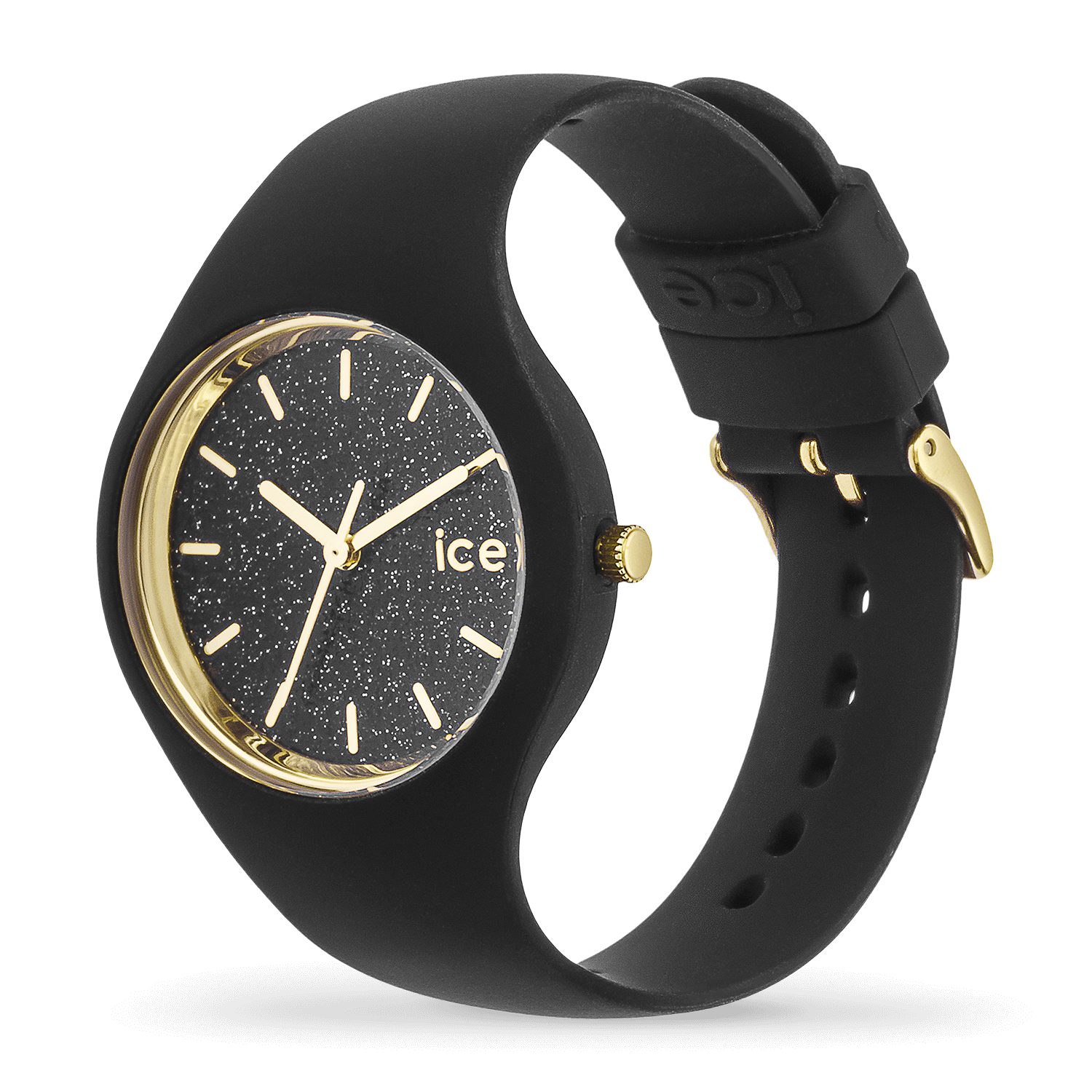 ice-watch-ice-glam-ice-glitter-montre-femme-silicone-noir-extra-plate image 2