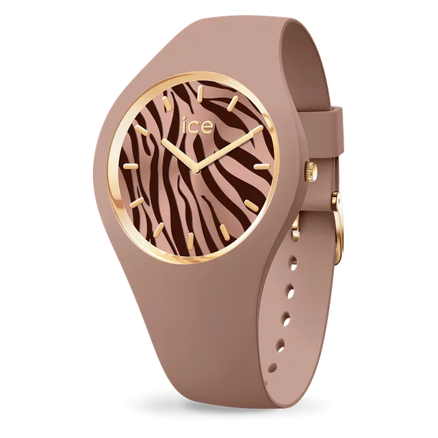 ice-watch-ice-wild-mocha-zebra-montre-femme-silicone-marron image 1