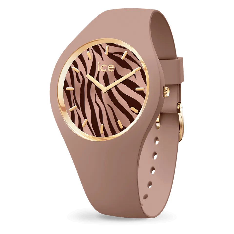 ice-watch-ice-wild-mocha-zebra-montre-femme-silicone-marron image 1