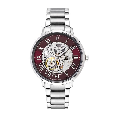 pierre-lannier-317b151-montre-automatique-squelette-bordeaux-42-mm-acier-inoxyda image 7