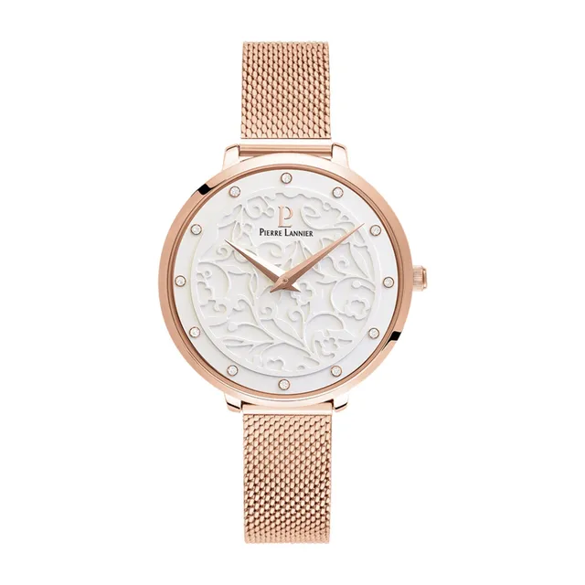 pierre-lannier-montre-femme-acier-rose-bo-tier-rond-33-mm image 1