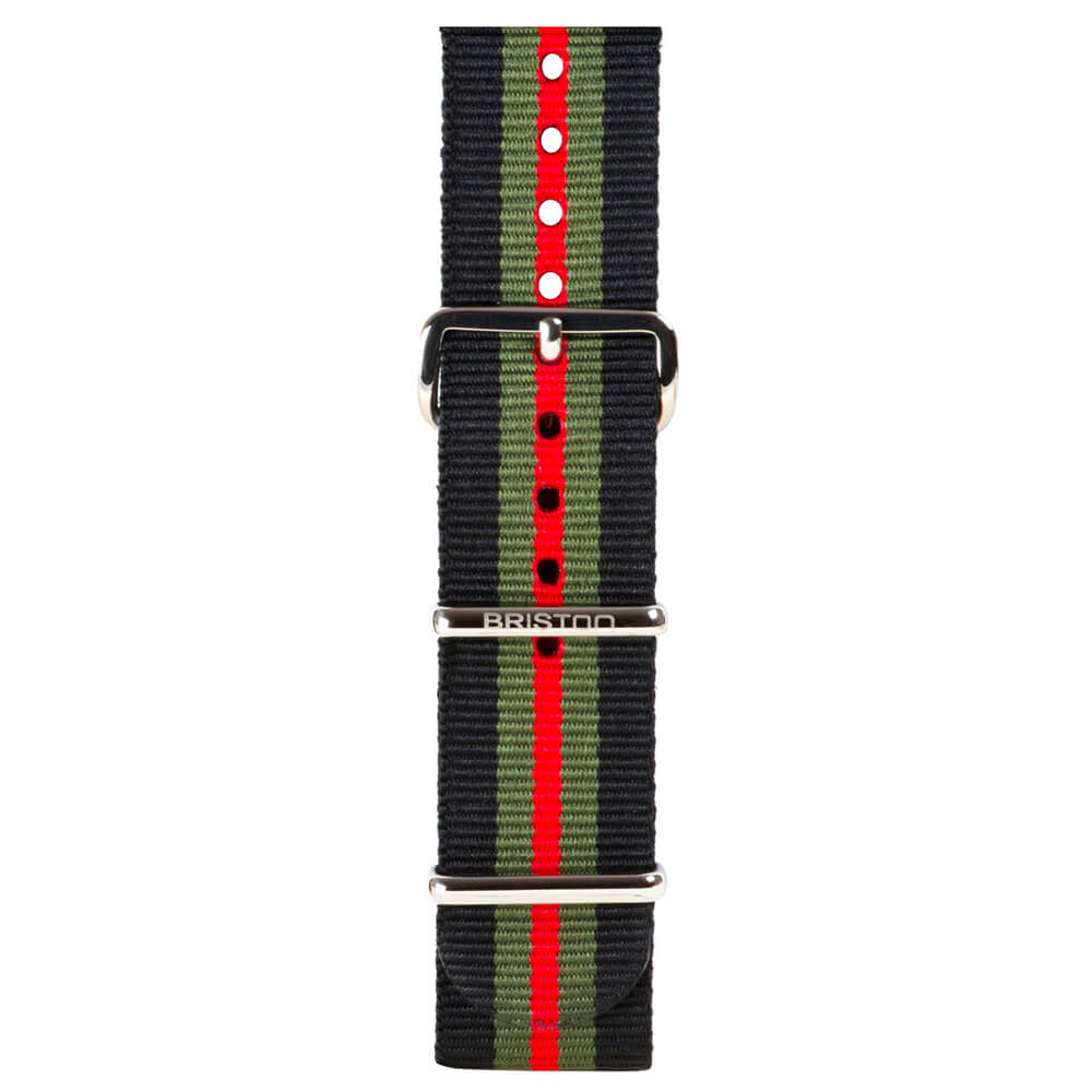 briston-bracelet-nato-20-mm-noir-vert-rouge image 1