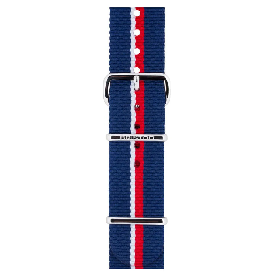 briston-bracelet-type-nato-20-mm-bleu-blanc-rouge-nylon-ray-interchangeable image 1