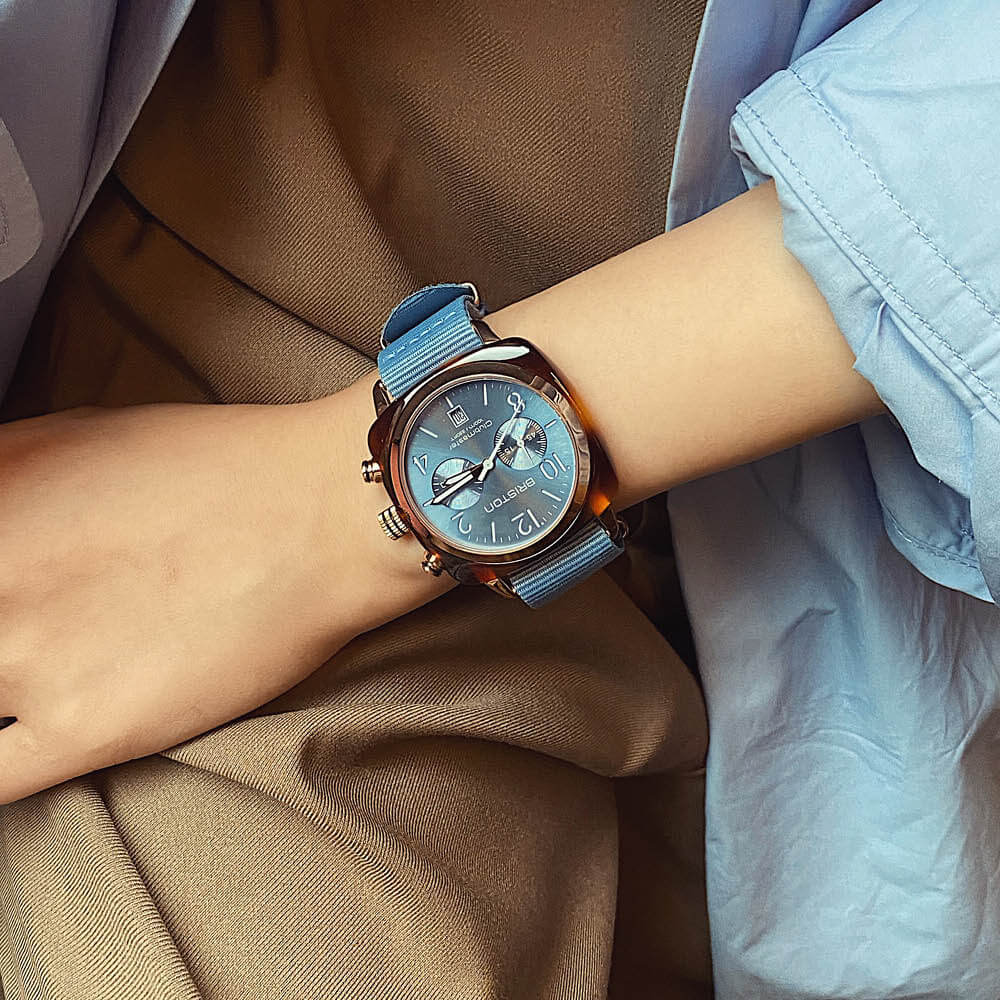 briston-clubmaster-classic-chrono-40-mm-bleu-glacier image 3