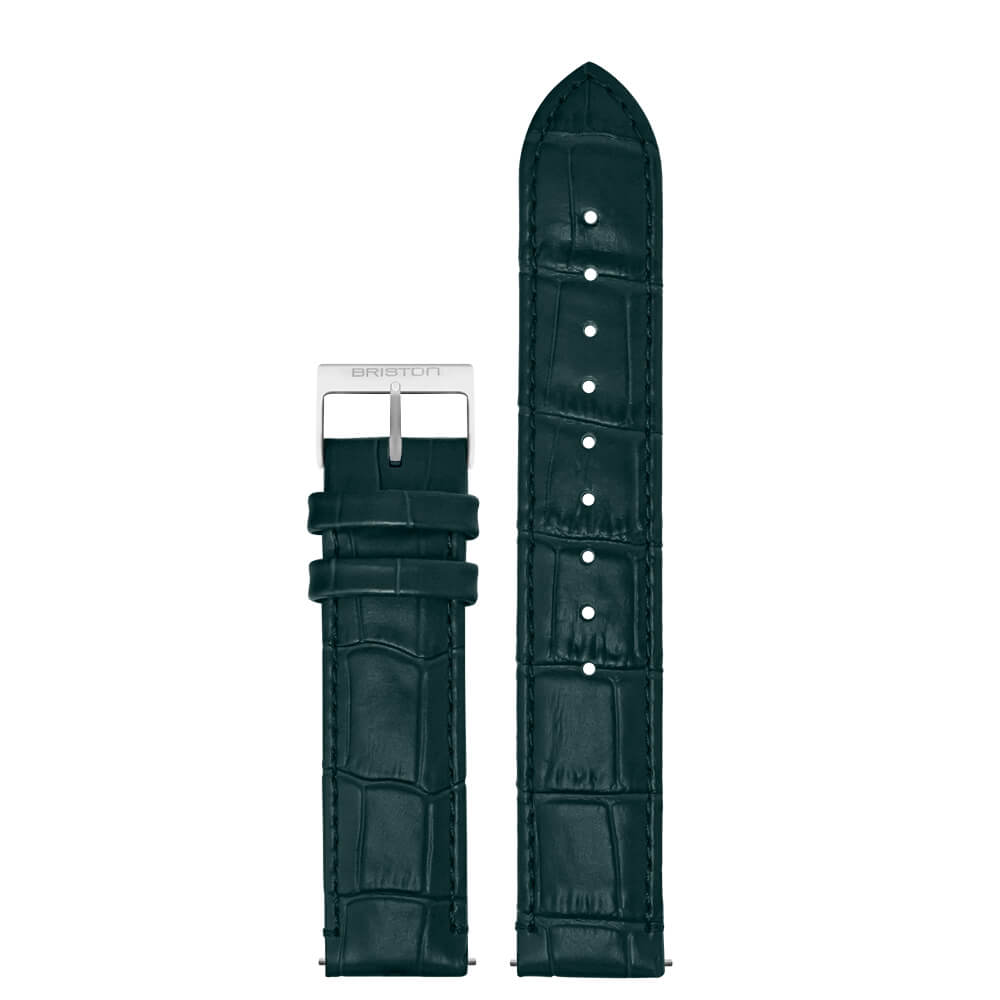 briston-bracelet-cuir-18-mm-vert-anglais-mat-fa-on-alligator image 1