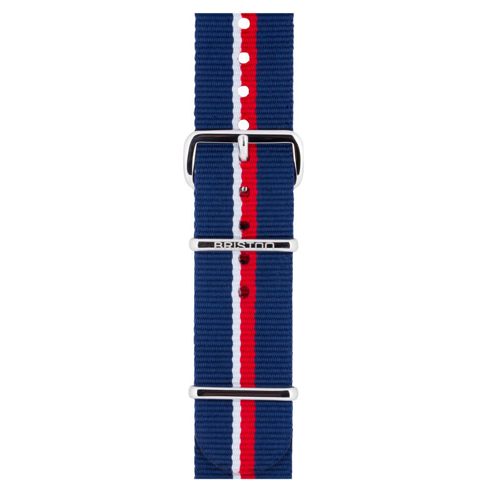 briston-bracelet-type-nato-20-mm-bleu-blanc-rouge-nylon-ray-interchangeable image 1