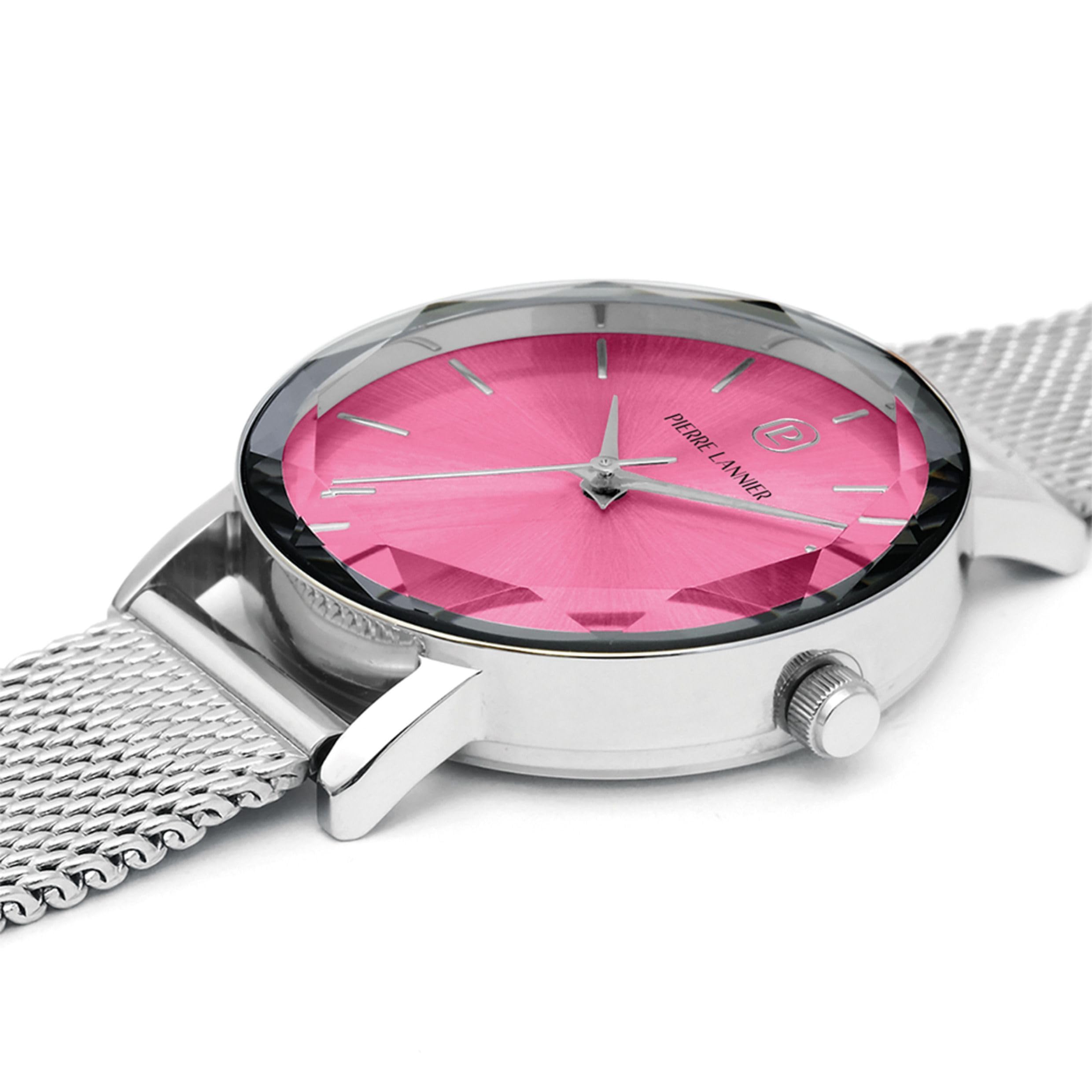 pierre-lannier-multiples-009m651-montre-femme-rose-glamour-verre-facett image 3