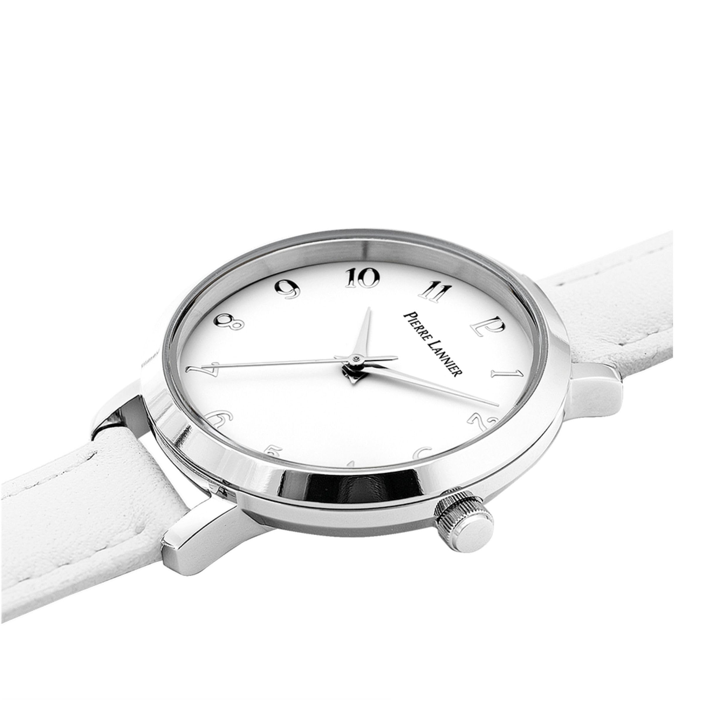 pierre-lannier-chouquette-montre-quartz-femme-30-mm-cadran-blanc-bracelet-cuir-b image 2