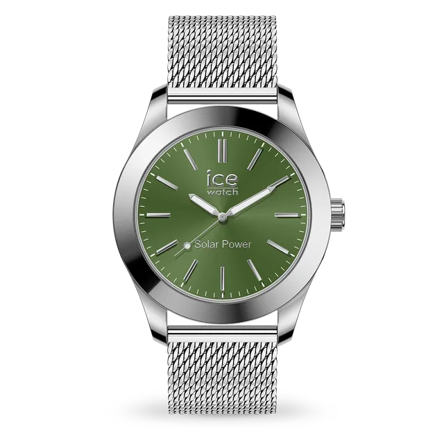 ice-watch-ice-steel-solar-montre-solaire-silver-green image 1