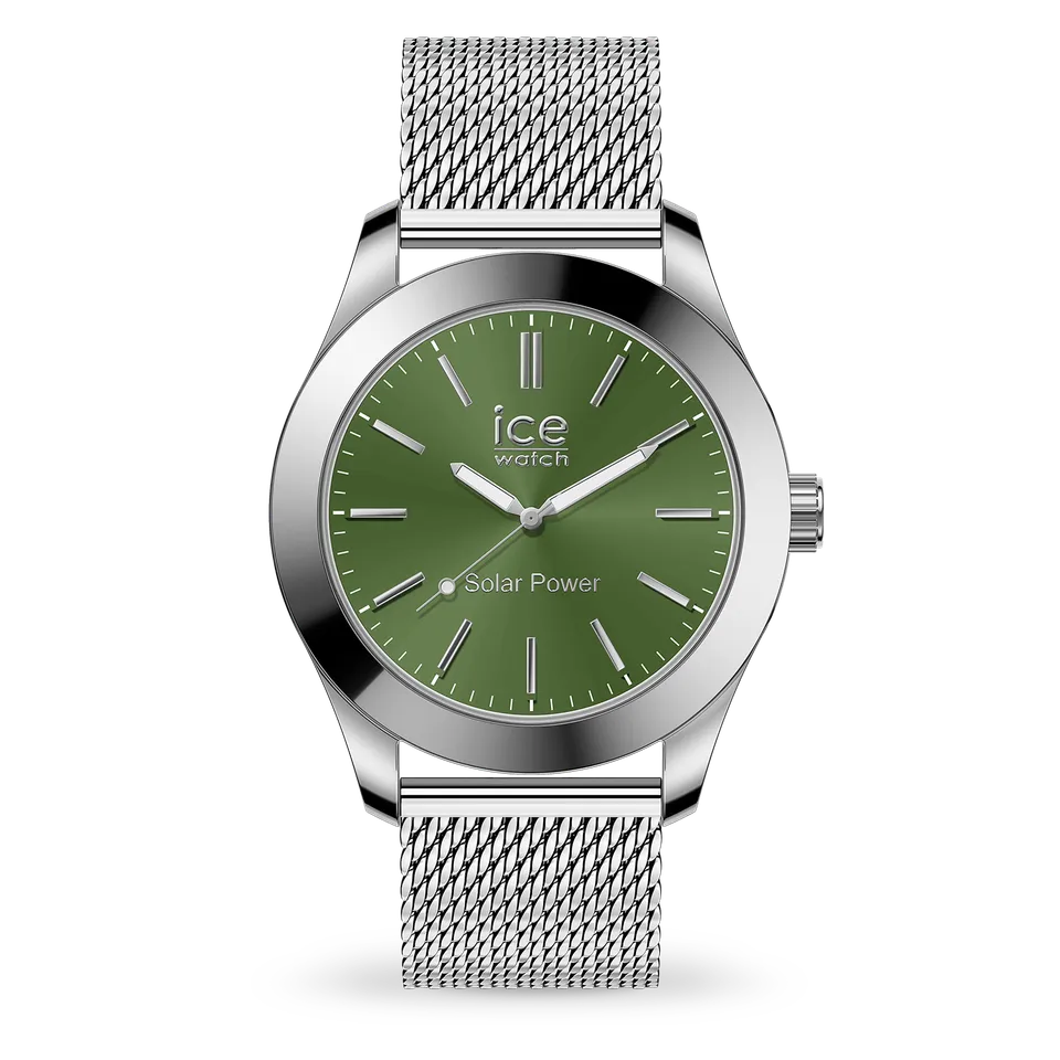 ice-watch-ice-steel-solar-montre-solaire-silver-green image 1