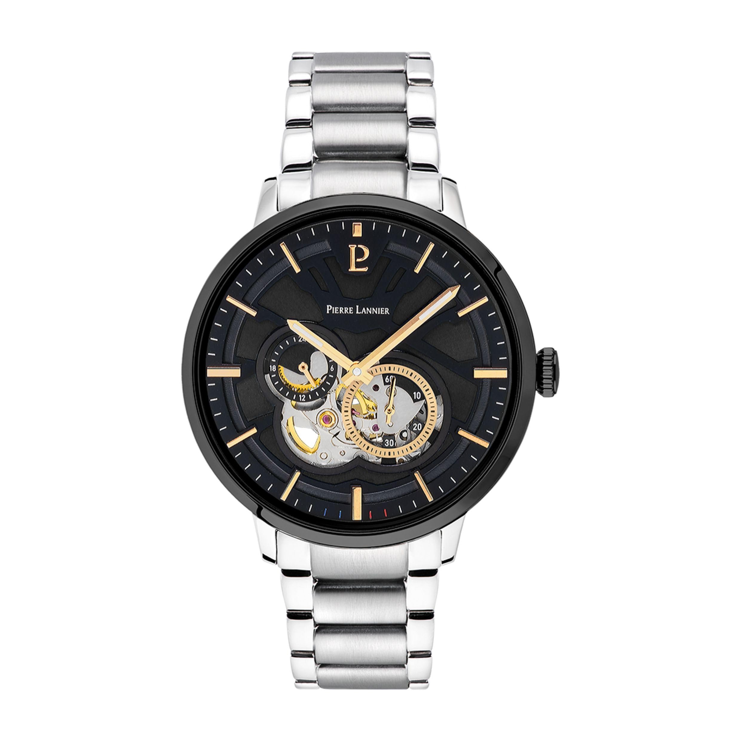 pierre-lannier-trio-automatique-montre-acier-inoxydable-42-mm-tanche-5-atm image 1