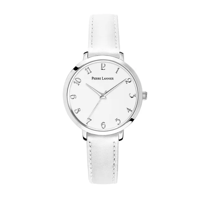 pierre-lannier-chouquette-montre-quartz-femme-30-mm-cadran-blanc-bracelet-cuir-b image 1