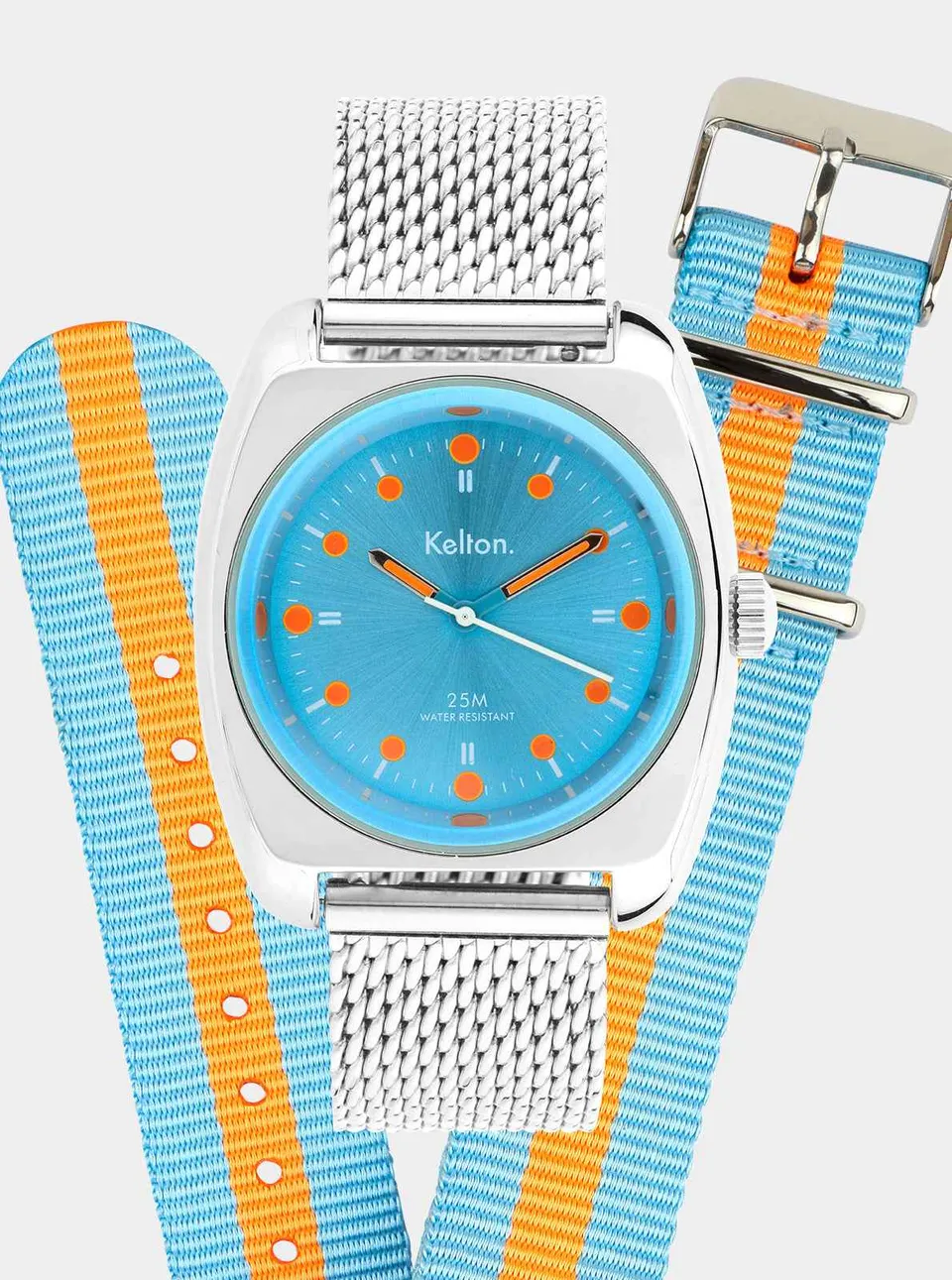 kelton-rc2-bleu-orange-mesh-coffret-montre-bracelet-nato-offert image 1