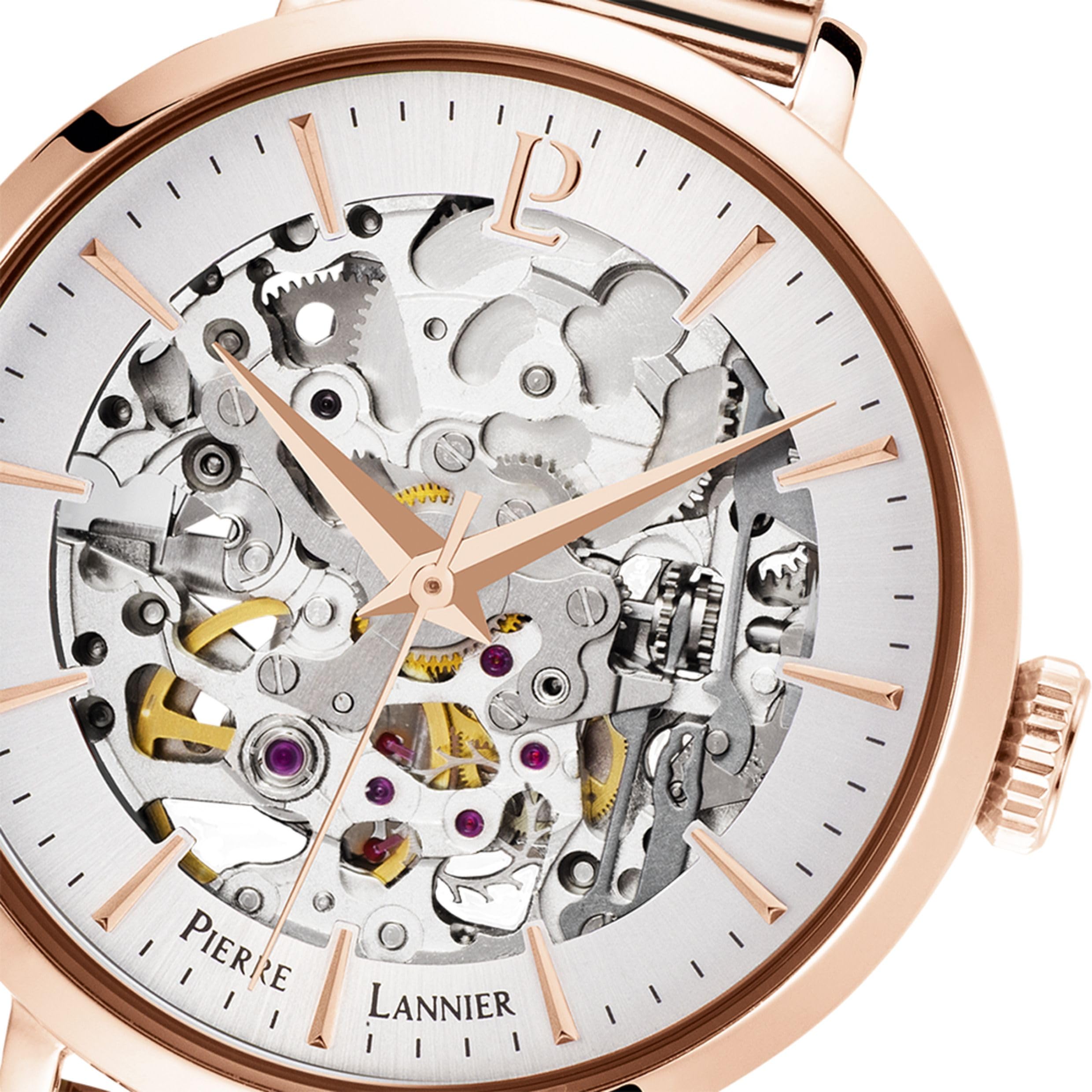 pierre-lannier-313b928-montre-femme-automatique-acier-rose-35-mm image 5