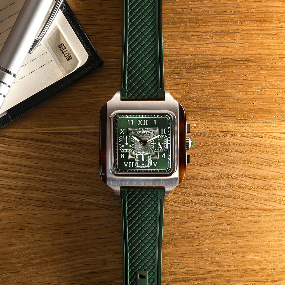 briston-streamliner-kennedy-chrono-montre-quartz-38-5-mm-vert image 3