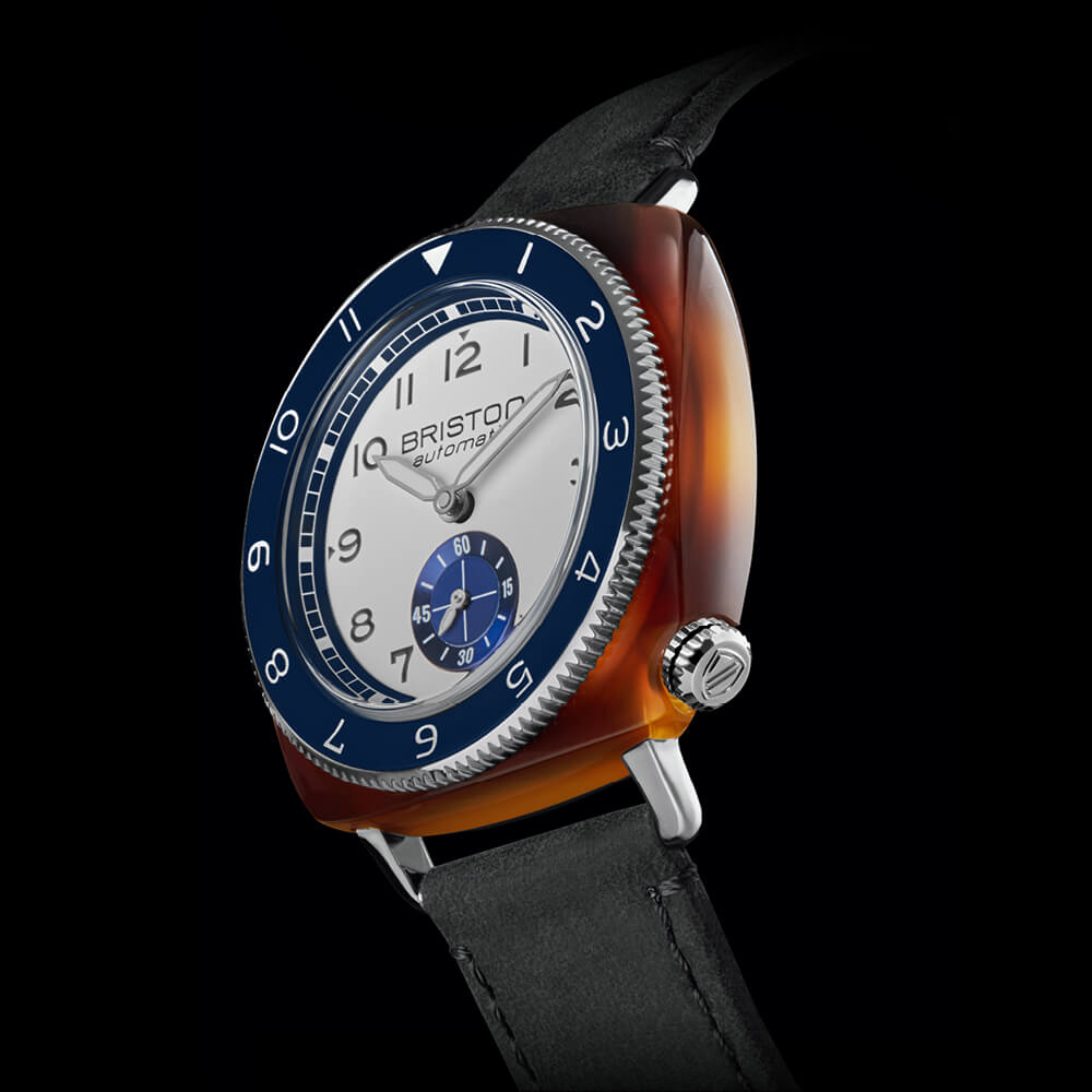 briston-clubmaster-legend-petite-seconde-39-mm-automatique-blanc-bleu image 3