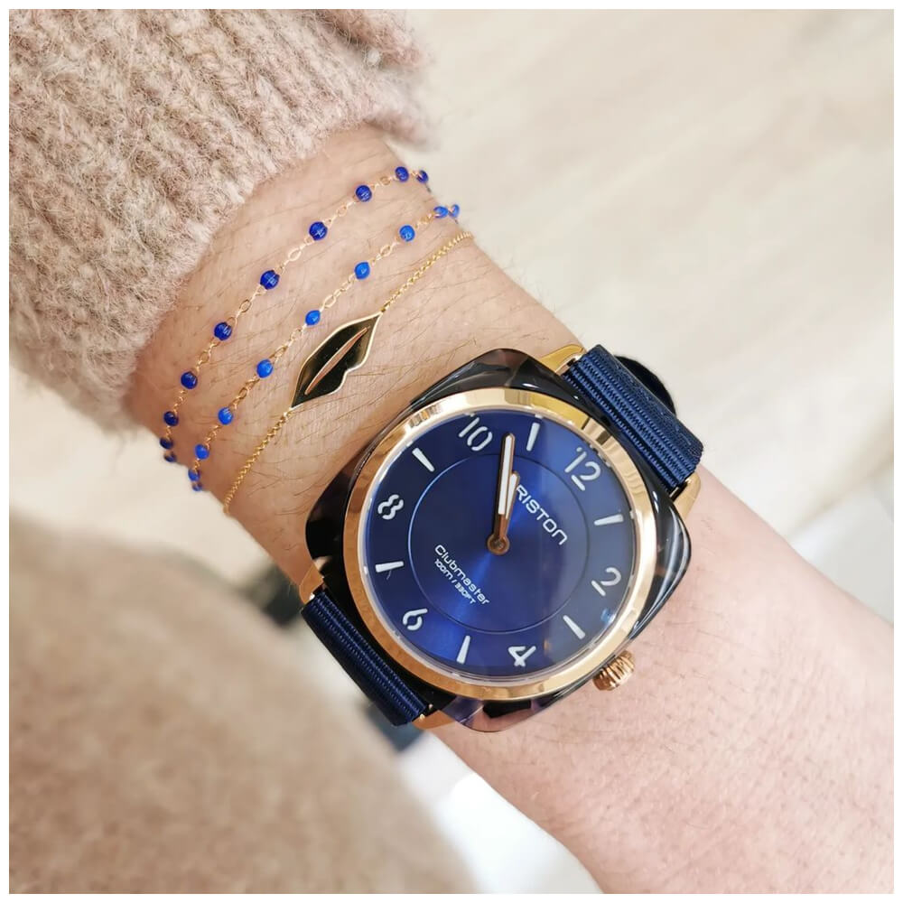 briston-clubmaster-chic-hm-36-mm-or-rose-bleu-nuit image 3