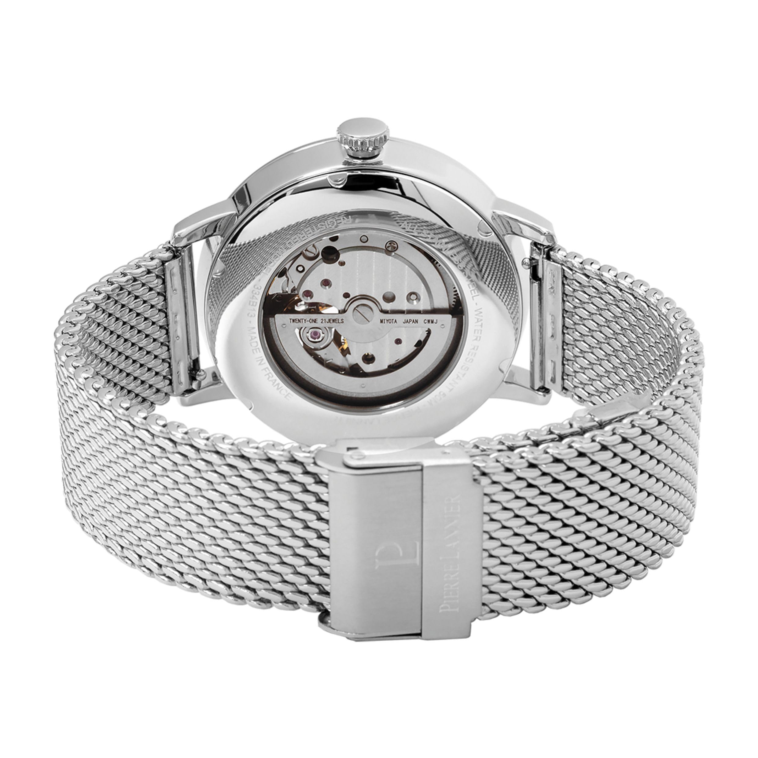 pierre-lannier-trio-automatique-montre-homme-acier-noir-42-mm-5-atm image 4