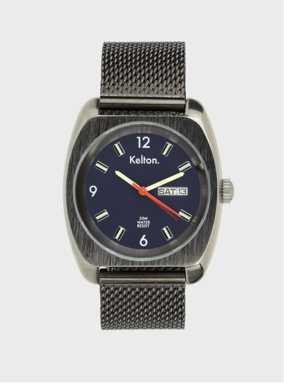 kelton-rc-22-navy-mesh-montre-jour-date-bracelet-milanais image 1