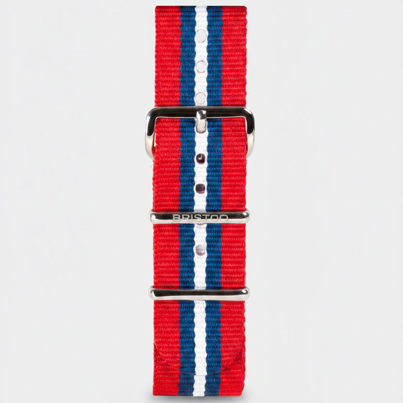briston-bracelet-type-nato-nylon-ray-rouge-bleu-blanc-20-mm image 2
