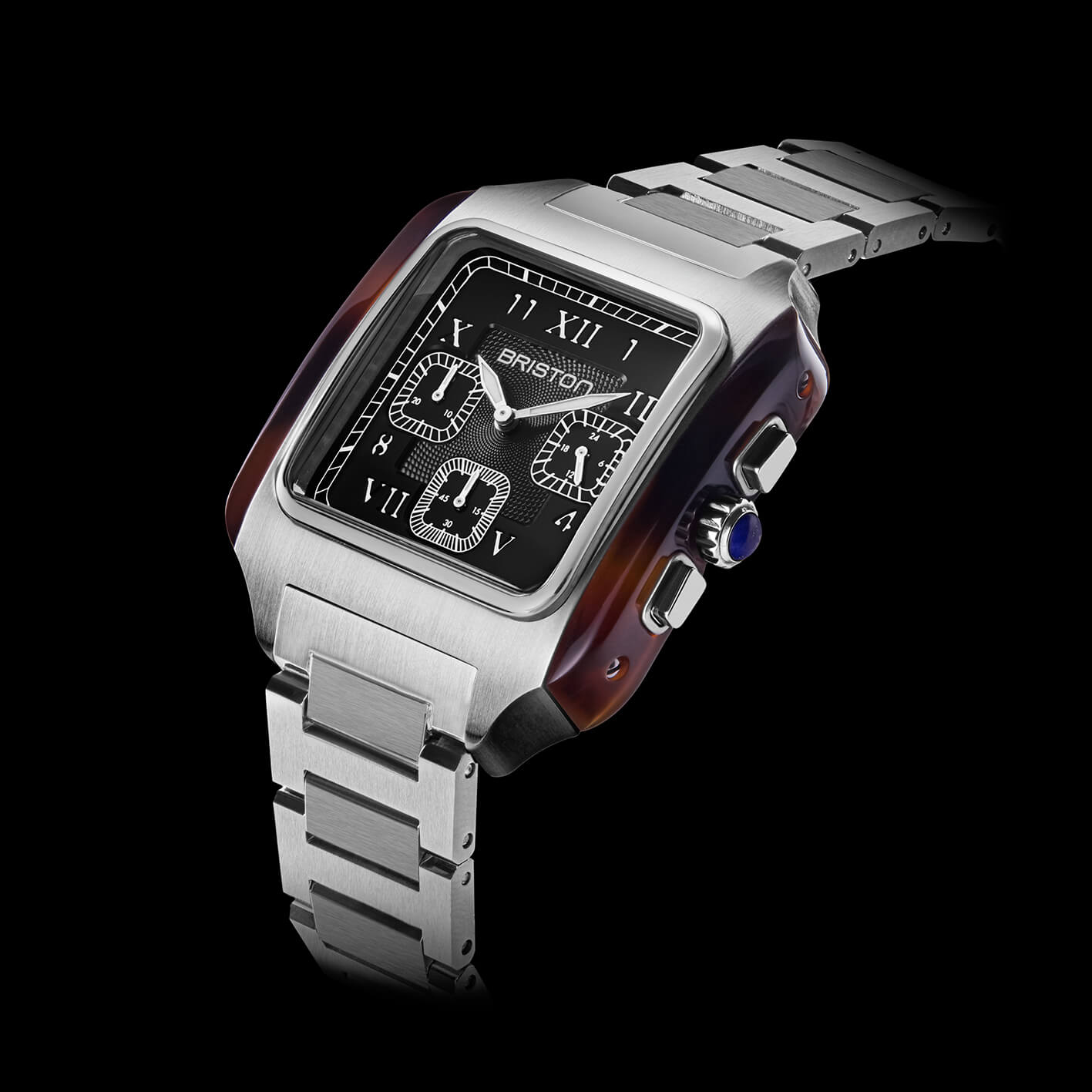 briston-streamliner-kennedy-chrono-quartz-38-5-mm-acier-noir image 2