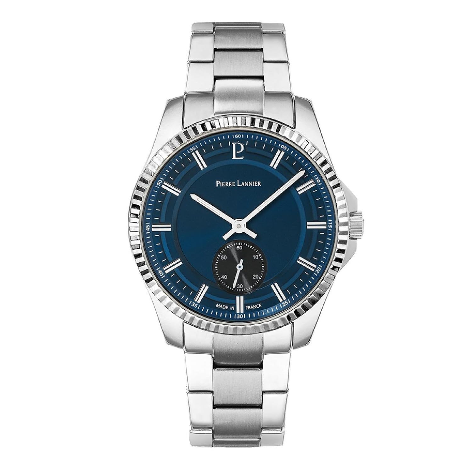 pierre-lannier-montre-metropolitain-seconde-excentr-e-acier-bicolore image 1