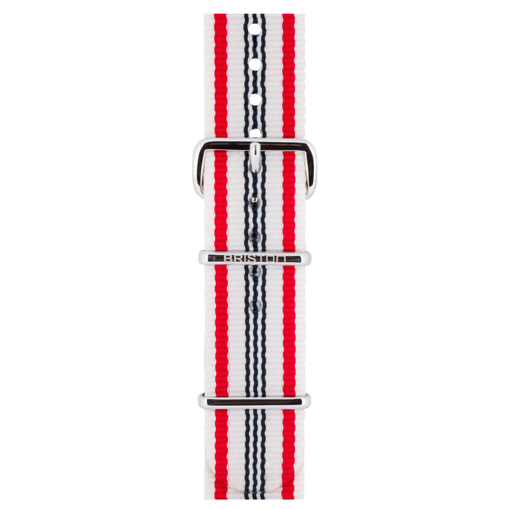 briston-clubmaster-classic-bracelet-type-nato-20-mm-beige-rouge-bleu image 1