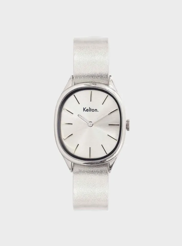 kelton-colorama-argent-montre-ovale-pop-fabriqu-e-en-france image 1