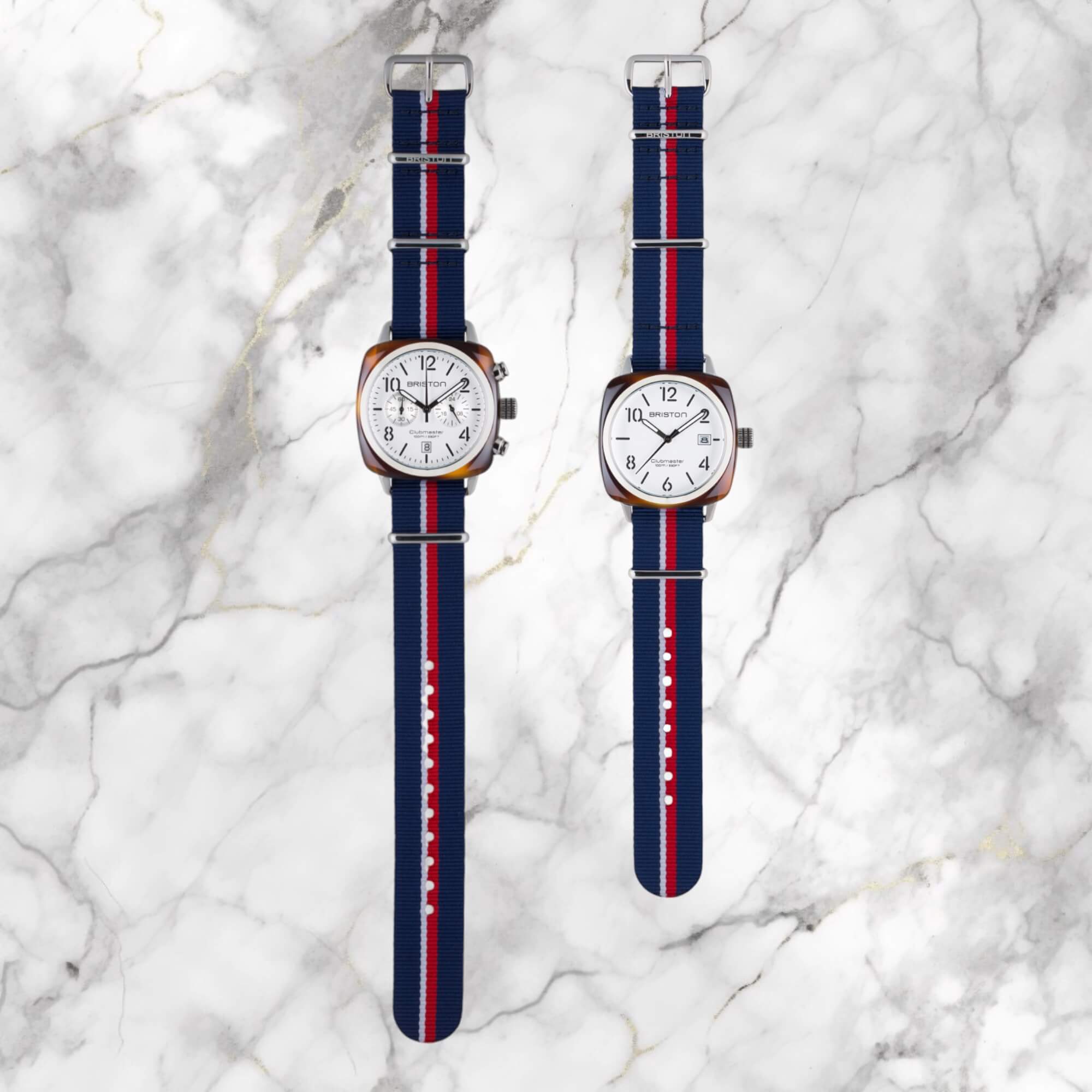 briston-bracelet-type-nato-20-mm-bleu-blanc-rouge-nylon-ray-interchangeable image 3