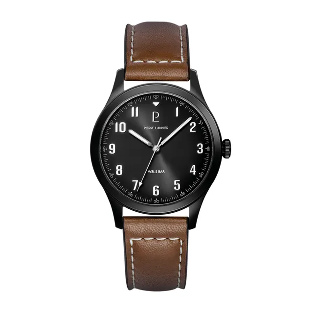 pierre-lannier-aviateur-montre-quartz-acier-inoxydable-40-mm-5-atm image 1
