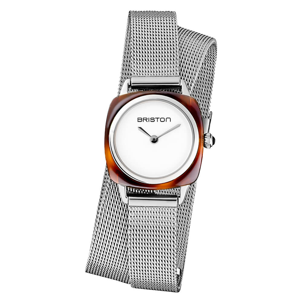briston-bracelet-maille-milanaise-double-tour-12-mm-acier-clubmaster-lady image 2